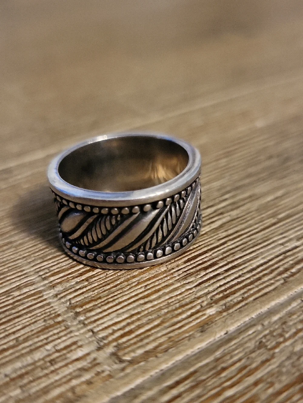 Vintage Brighton 925 Detailed Wide Band Ring